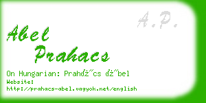 abel prahacs business card